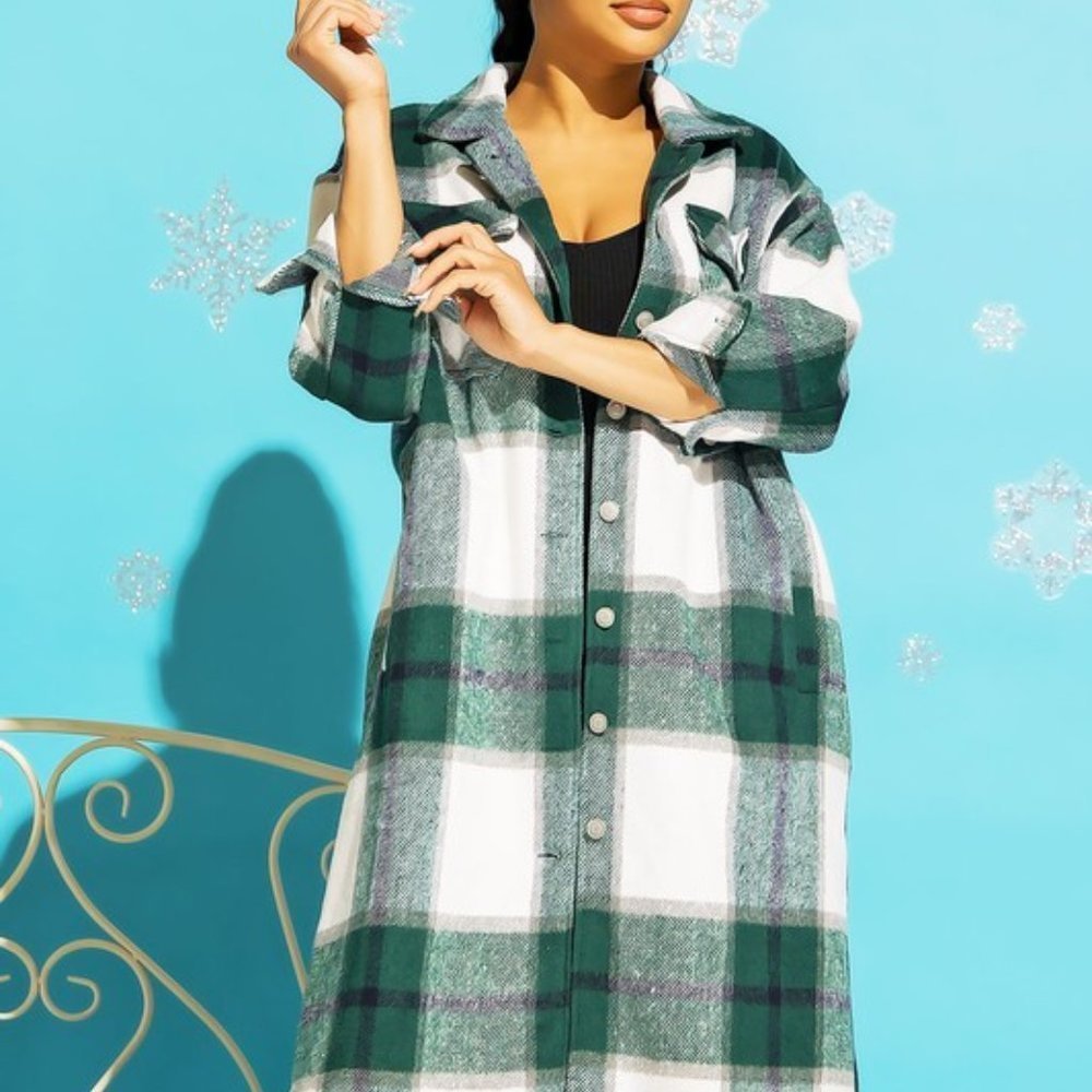 𝅺PLAID flannel button down shacket - 2 chest pockets - Side pockets - Picture 2 of 4